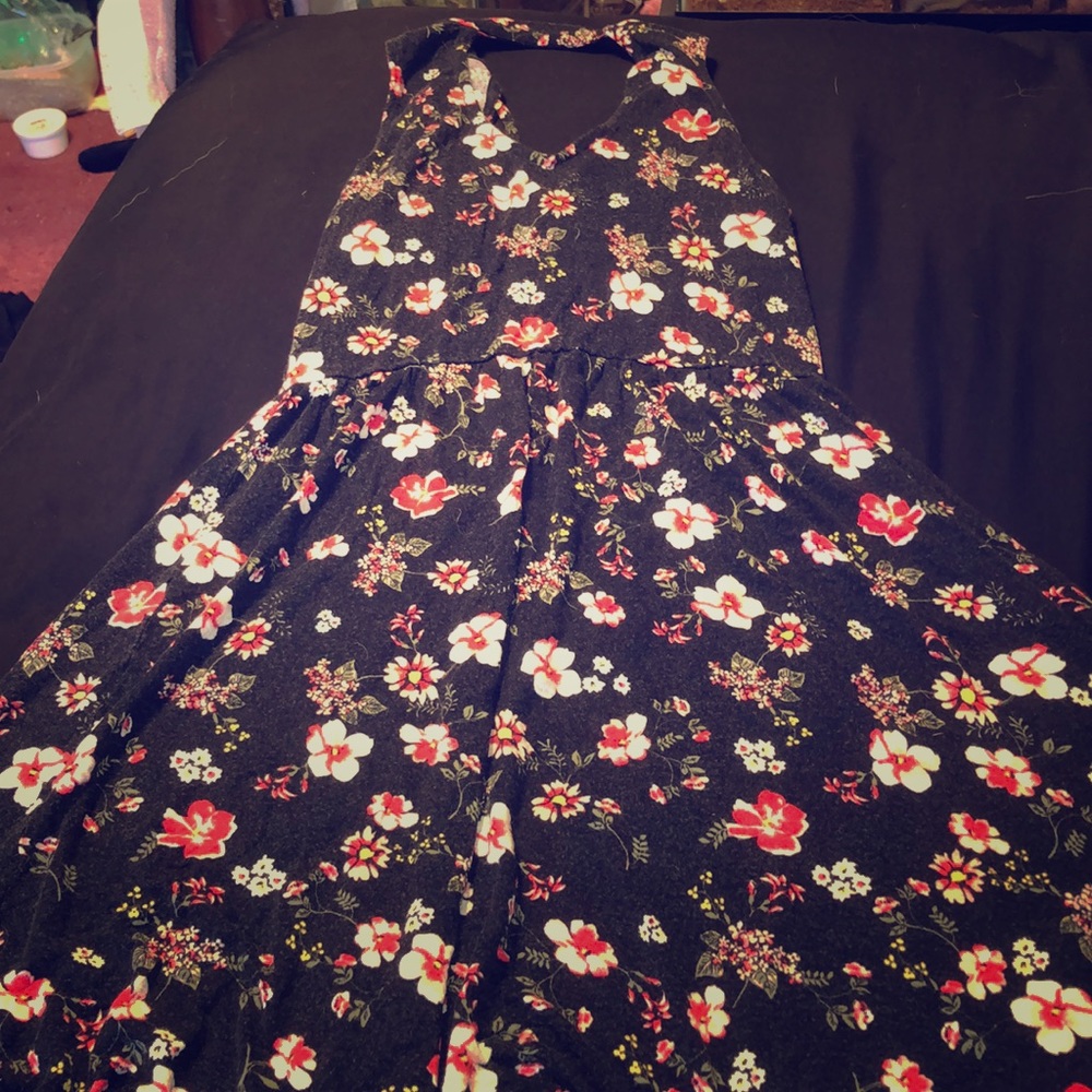 Black floral dress